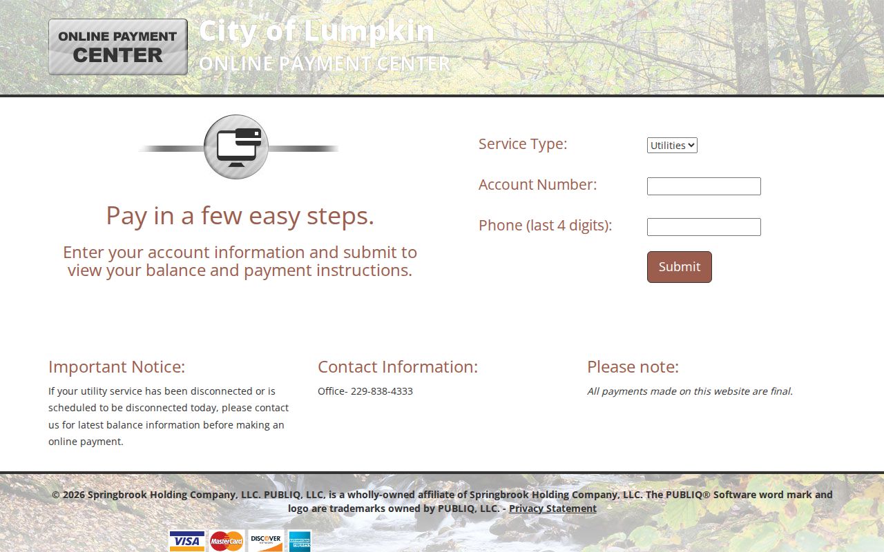 Lumpkin criminal records ticket payment interface