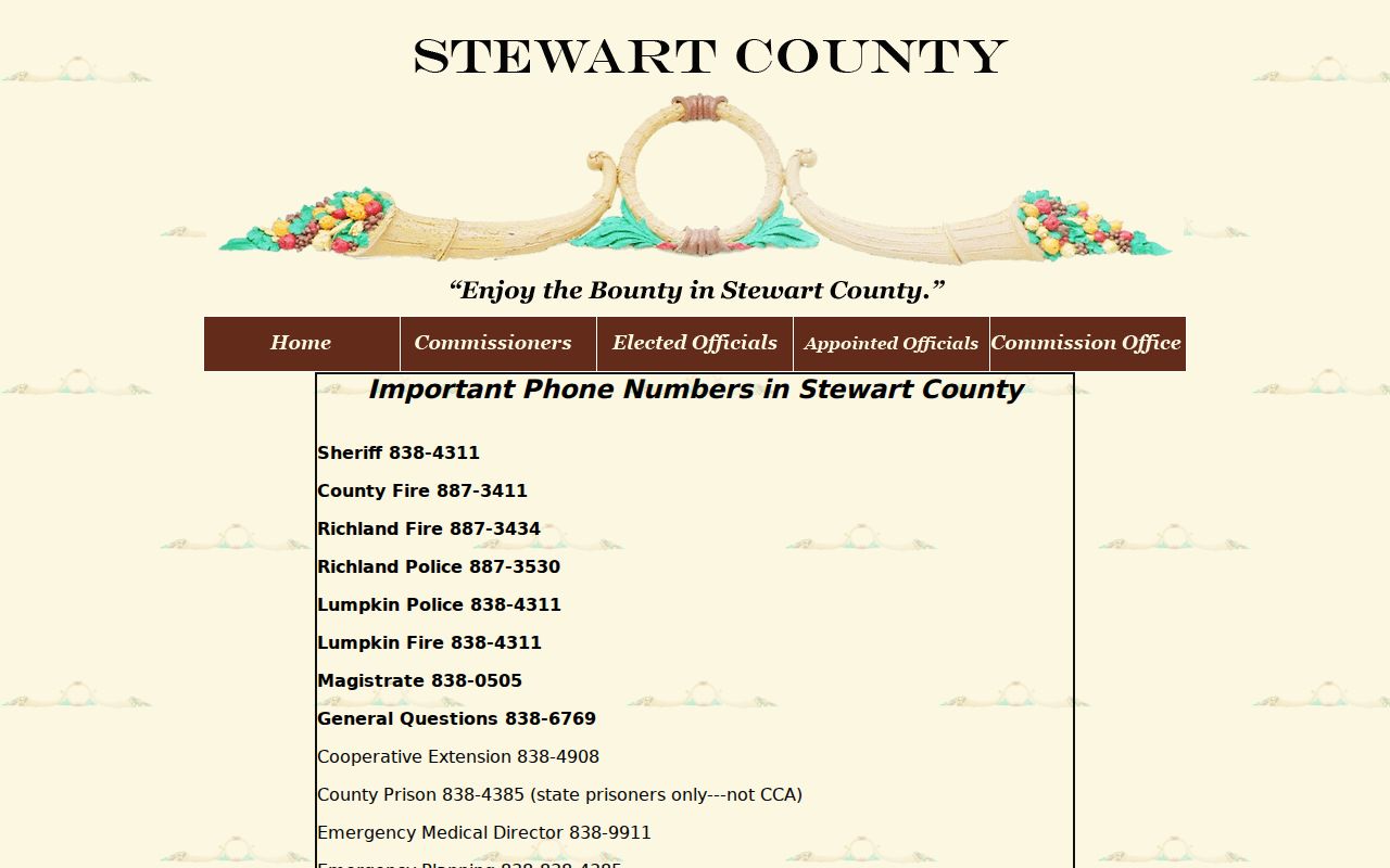 Stewart County arrest lookup agency phone numbers