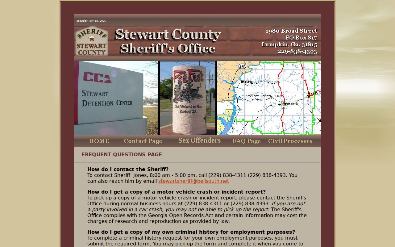 Stewart County arrest report correction instructions